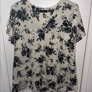 Chic Black Floral Women's Blouse